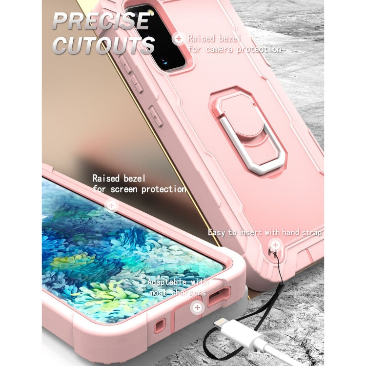 For Samsung Galaxy S20 FE / FE 5G PC + Rubber 3-layers Shockproof Protective Case with Rotating Holder