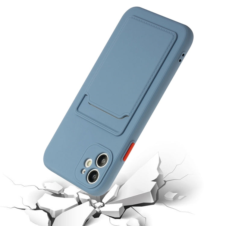 For iPhone 12 mini Card Slot Design Shockproof TPU Protective Case