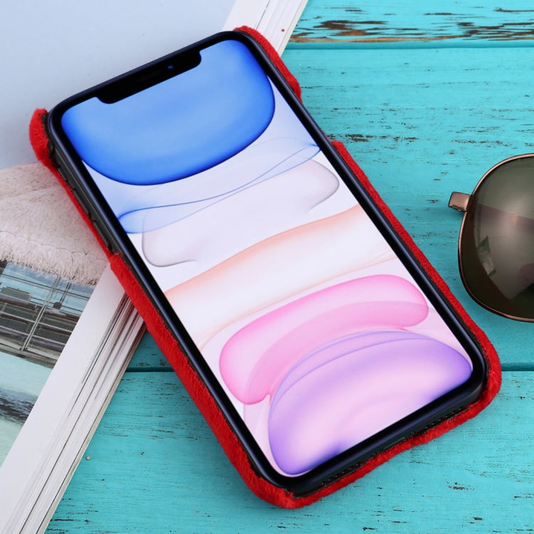 For iPhone 11 Shockproof Plush Back Protective Case