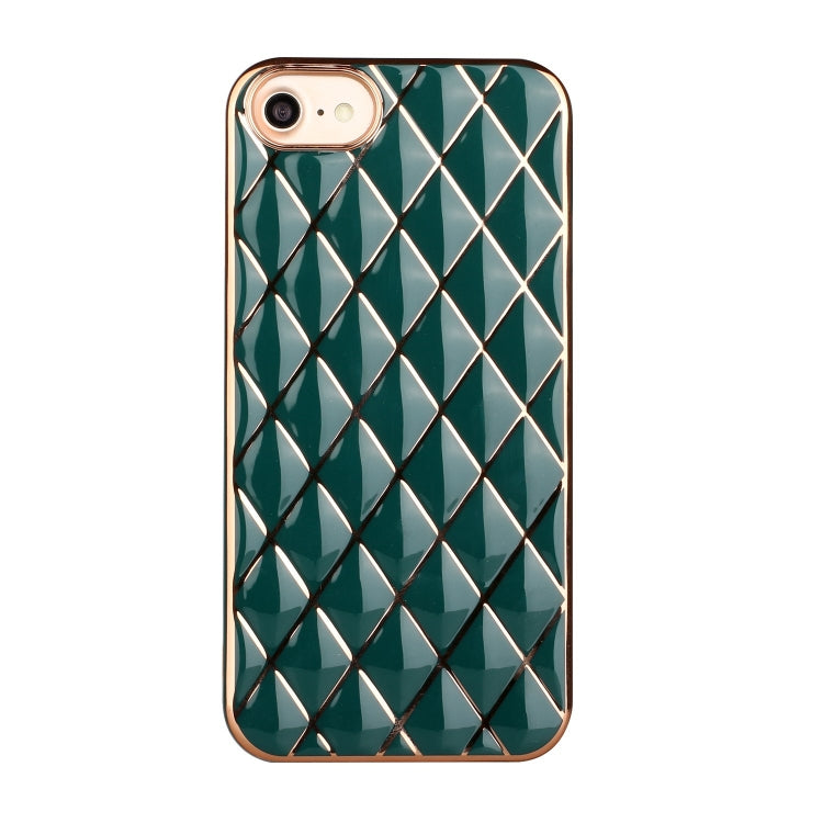 For iPhone SE 2022 / SE 2020 / 8 / 7 Electroplated Rhombic Pattern Sheepskin TPU Protective Case