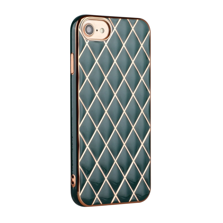 For iPhone SE 2022 / SE 2020 / 8 / 7 Electroplated Rhombic Pattern Sheepskin TPU Protective Case