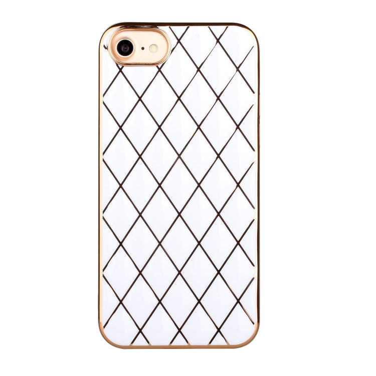 For iPhone SE 2022 / SE 2020 / 8 / 7 Electroplated Rhombic Pattern Sheepskin TPU Protective Case