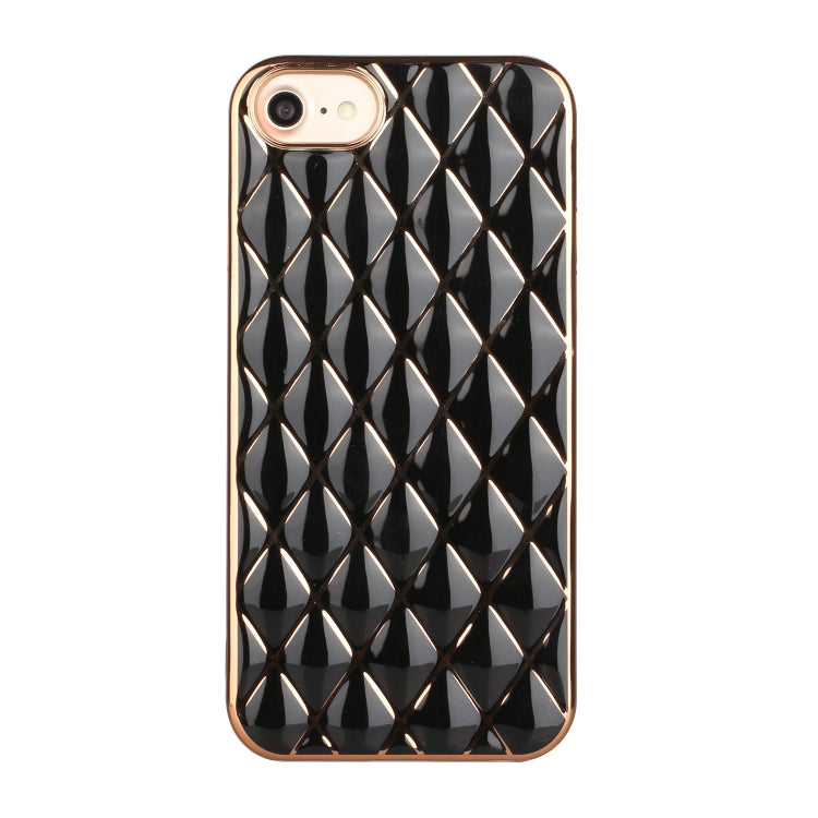 For iPhone SE 2022 / SE 2020 / 8 / 7 Electroplated Rhombic Pattern Sheepskin TPU Protective Case