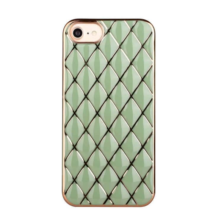 For iPhone SE 2022 / SE 2020 / 8 / 7 Electroplated Rhombic Pattern Sheepskin TPU Protective Case