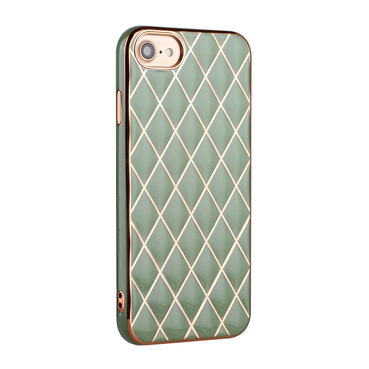 For iPhone SE 2022 / SE 2020 / 8 / 7 Electroplated Rhombic Pattern Sheepskin TPU Protective Case