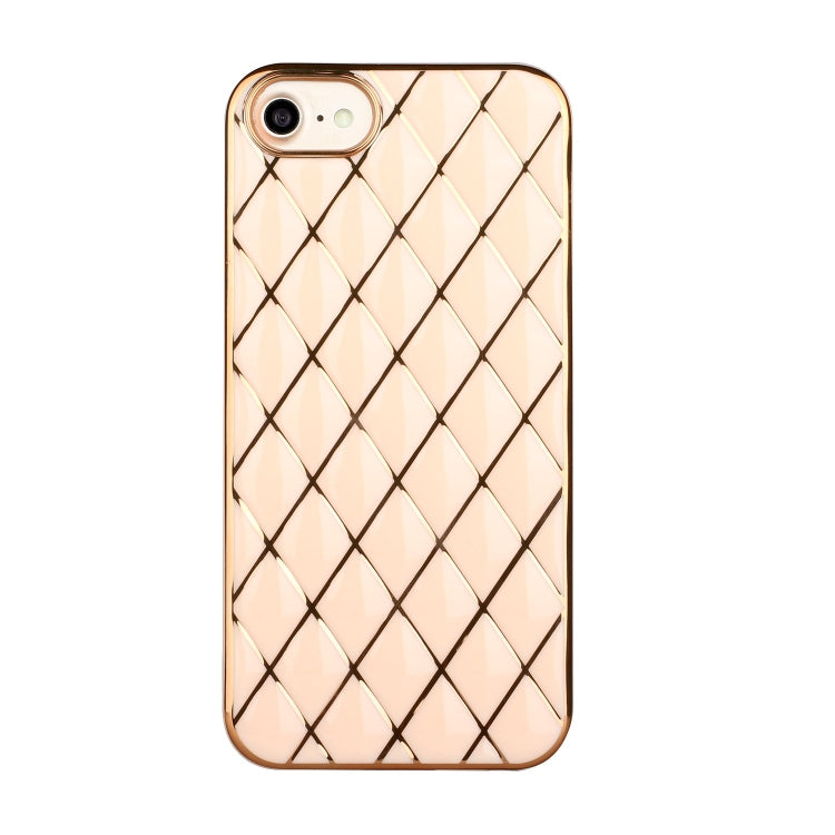 For iPhone SE 2022 / SE 2020 / 8 / 7 Electroplated Rhombic Pattern Sheepskin TPU Protective Case