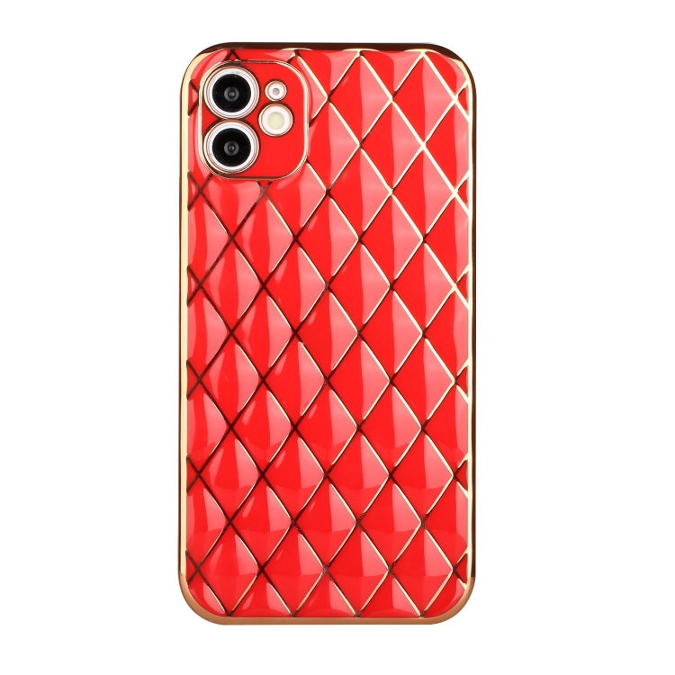 For iPhone 11 Electroplated Rhombic Pattern Sheepskin TPU Protective Case
