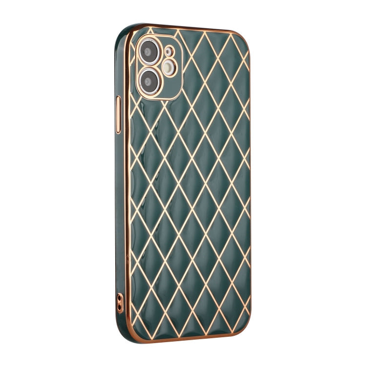 For iPhone 11 Electroplated Rhombic Pattern Sheepskin TPU Protective Case