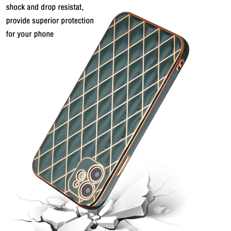 For iPhone 11 Electroplated Rhombic Pattern Sheepskin TPU Protective Case