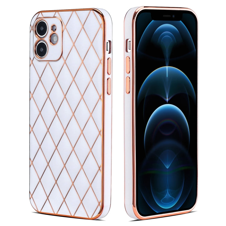 For iPhone 11 Electroplated Rhombic Pattern Sheepskin TPU Protective Case