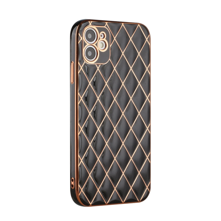 For iPhone 11 Electroplated Rhombic Pattern Sheepskin TPU Protective Case