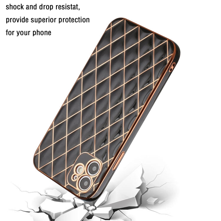For iPhone 11 Electroplated Rhombic Pattern Sheepskin TPU Protective Case