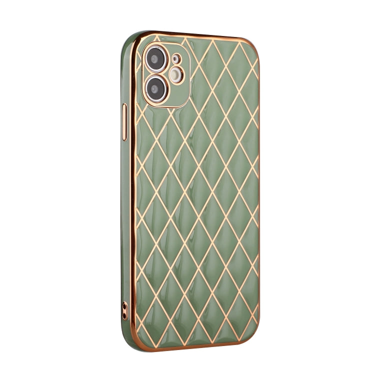 For iPhone 11 Electroplated Rhombic Pattern Sheepskin TPU Protective Case