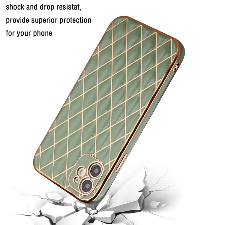 For iPhone 11 Electroplated Rhombic Pattern Sheepskin TPU Protective Case