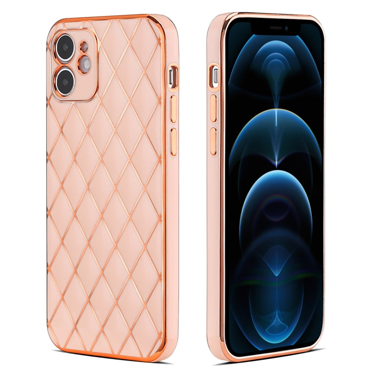 For iPhone 11 Electroplated Rhombic Pattern Sheepskin TPU Protective Case
