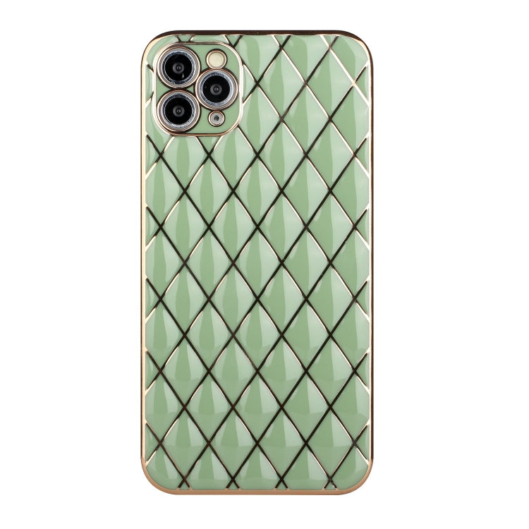 For iPhone 11 Pro Electroplated Rhombic Pattern Sheepskin TPU Protective Case