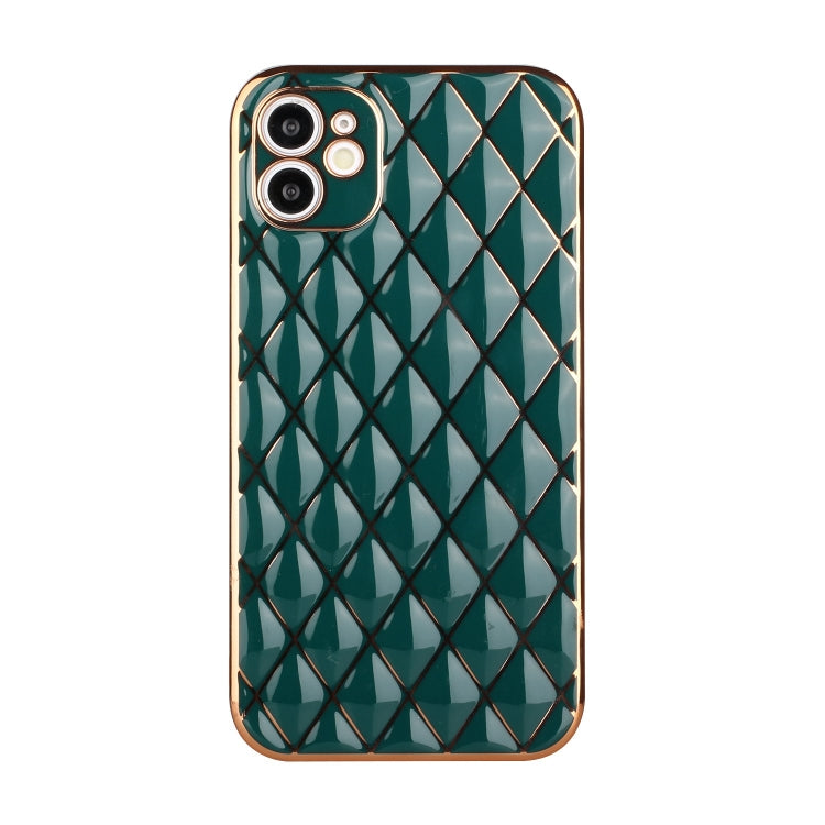 For iPhone 12 mini Electroplated Rhombic Pattern Sheepskin TPU Protective Case