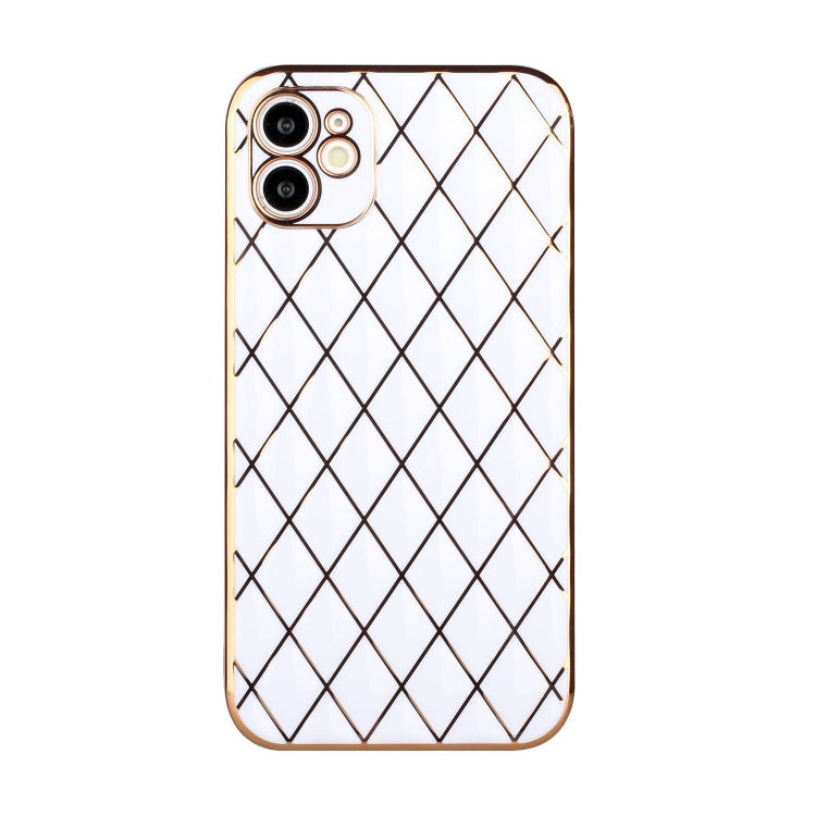 For iPhone 12 mini Electroplated Rhombic Pattern Sheepskin TPU Protective Case