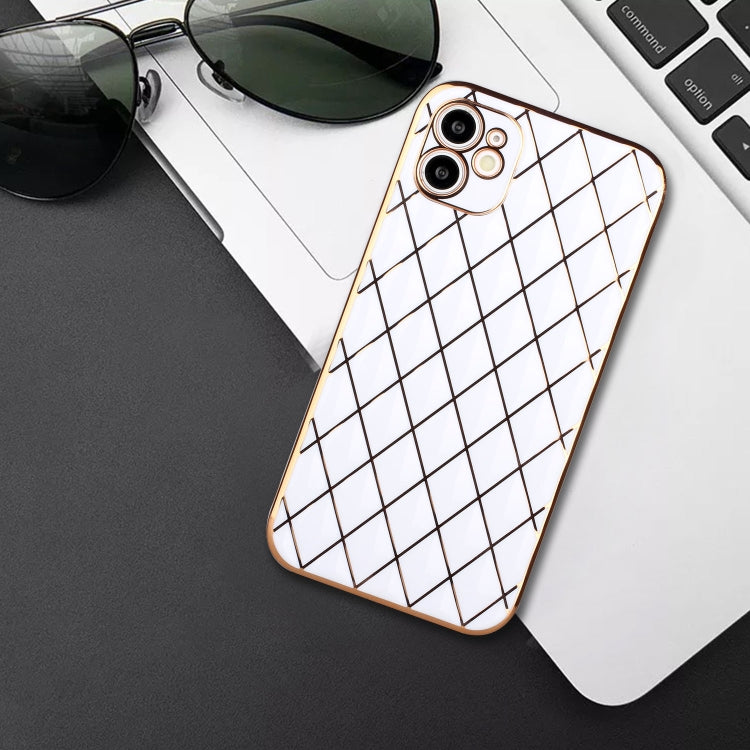 For iPhone 12 mini Electroplated Rhombic Pattern Sheepskin TPU Protective Case