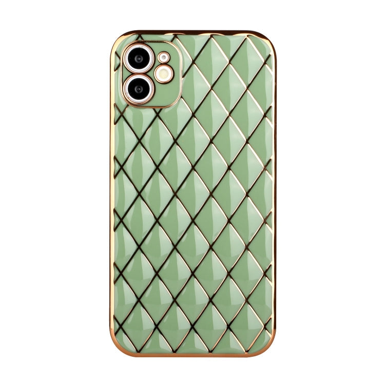 For iPhone 12 mini Electroplated Rhombic Pattern Sheepskin TPU Protective Case