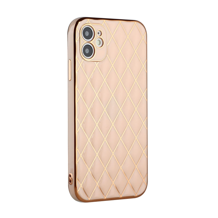 For iPhone 12 mini Electroplated Rhombic Pattern Sheepskin TPU Protective Case