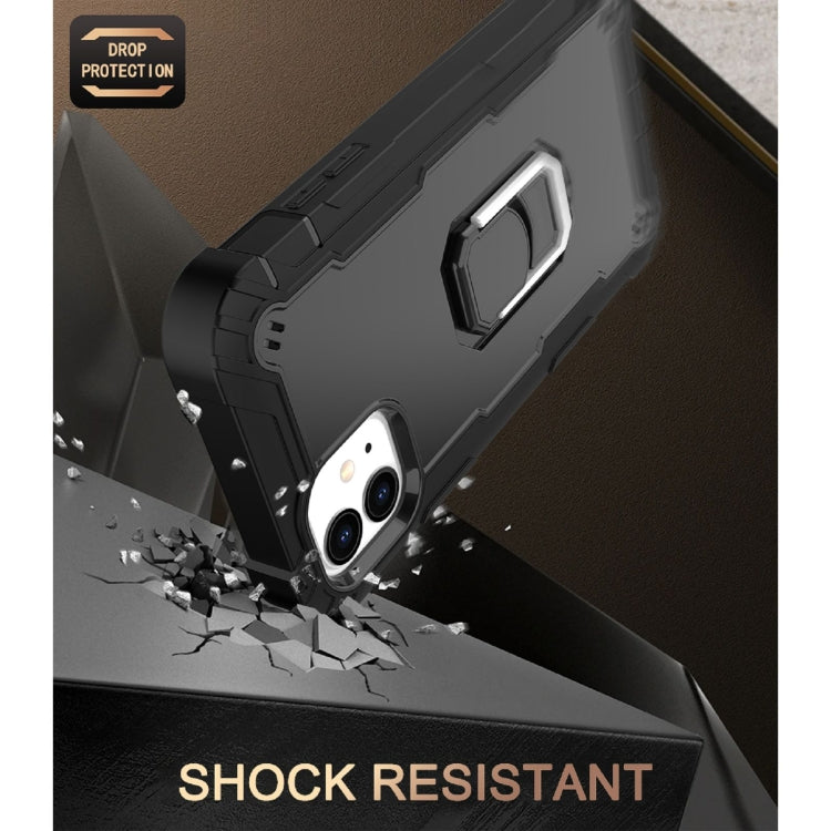 For iPhone 11 PC + Rubber 3-layers Shockproof Protective Case with Rotating Holder