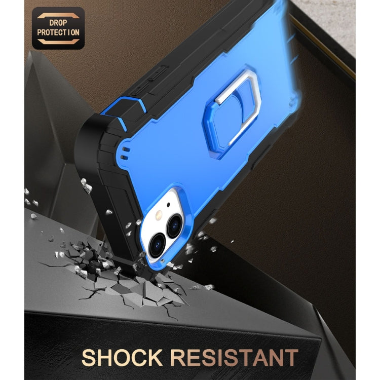 For iPhone 11 PC + Rubber 3-layers Shockproof Protective Case with Rotating Holder