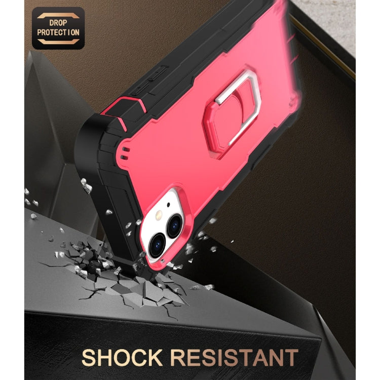 For iPhone 11 PC + Rubber 3-layers Shockproof Protective Case with Rotating Holder