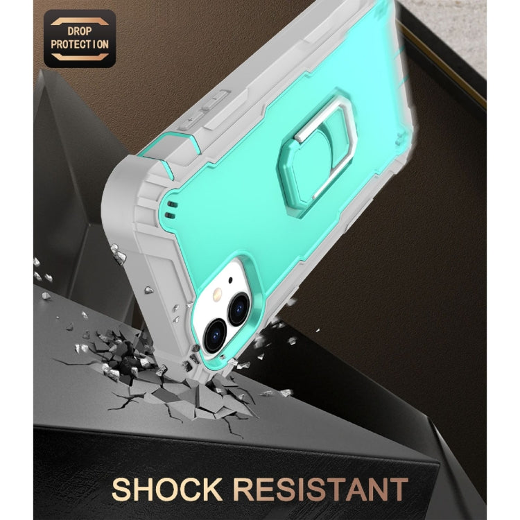 For iPhone 11 PC + Rubber 3-layers Shockproof Protective Case with Rotating Holder