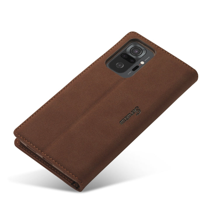 For Xiaomi Redmi Note 10 Pro Forwenw F1 Series Matte Strong Magnetism Horizontal Flip Leather Case with Holder & Card Slots & Wallet & Photo Frame