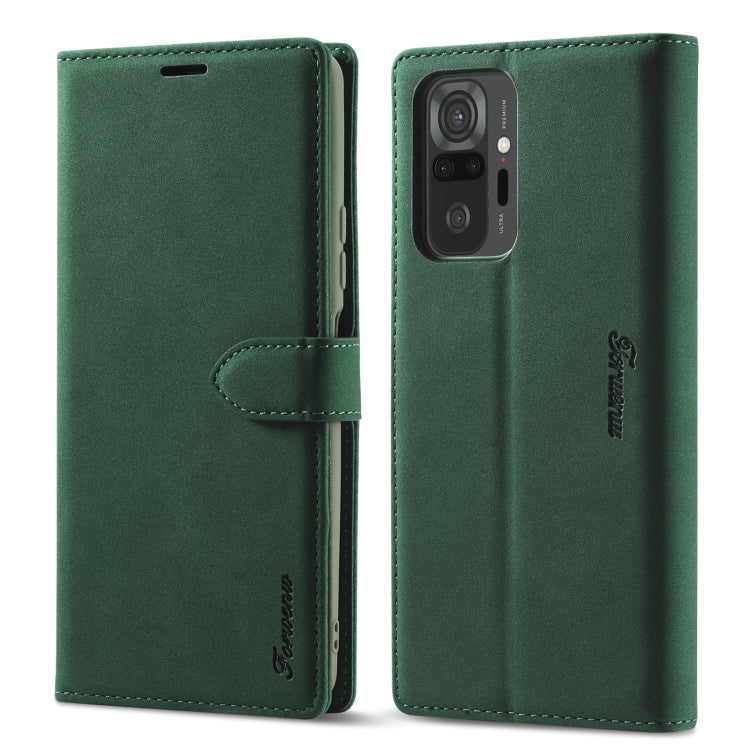 For Xiaomi Redmi Note 10 Pro Forwenw F1 Series Matte Strong Magnetism Horizontal Flip Leather Case with Holder & Card Slots & Wallet & Photo Frame