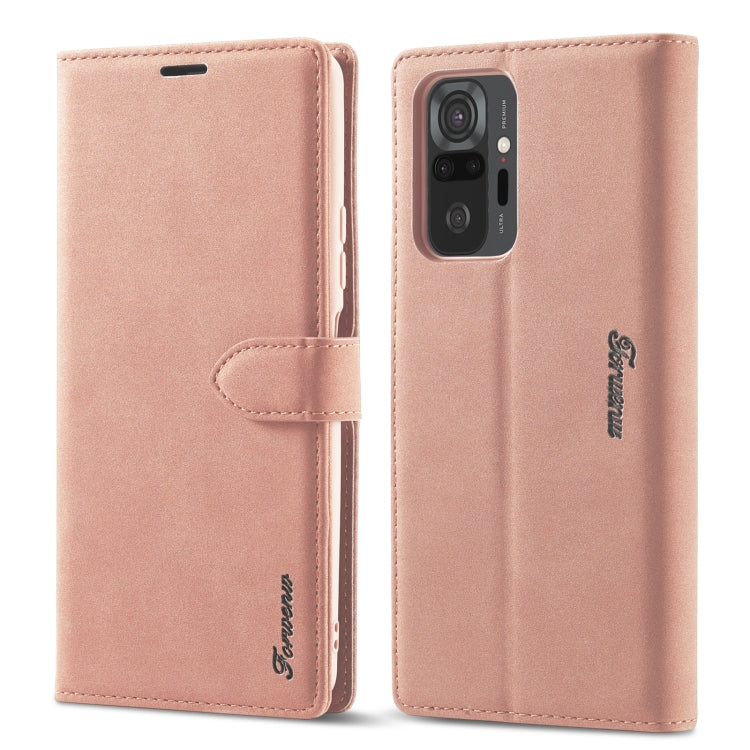 For Xiaomi Redmi Note 10 Pro Forwenw F1 Series Matte Strong Magnetism Horizontal Flip Leather Case with Holder & Card Slots & Wallet & Photo Frame