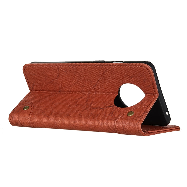 For Oneplus 7T Copper Buckle Retro Crazy Horse Texture Horizontal Flip Leather Case with Holder & Card Slots & Wallet