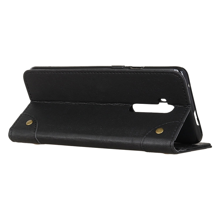 For Oneplus 7T Pro Copper Buckle Retro Crazy Horse Texture Horizontal Flip Leather Case with Holder & Card Slots & Wallet