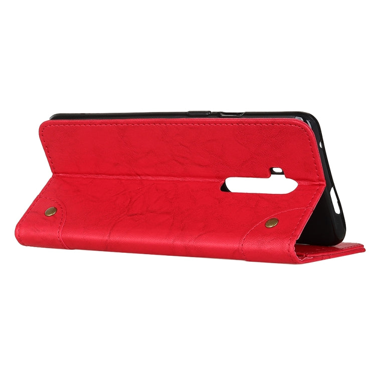 For Oneplus 7T Pro Copper Buckle Retro Crazy Horse Texture Horizontal Flip Leather Case with Holder & Card Slots & Wallet