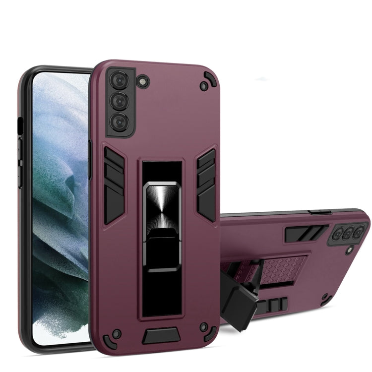 For Samsung Galaxy S21+ 5G 2 in 1 PC + TPU Shockproof Protective Case with Invisible Holder