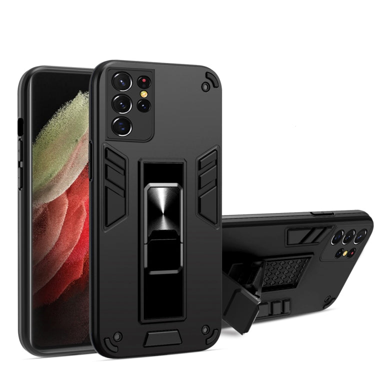 For Samsung Galaxy S21 Ultra 5G 2 in 1 PC + TPU Shockproof Protective Case with Invisible Holder