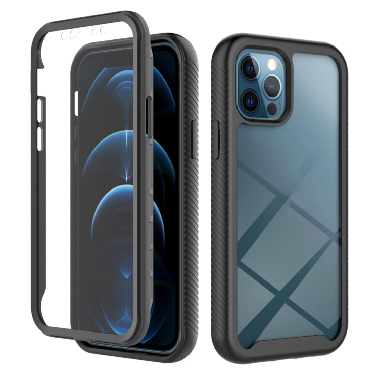 For iPhone 12 / 12 Pro Starry Sky Solid Color Series Shockproof PC + TPU Case with PET Film