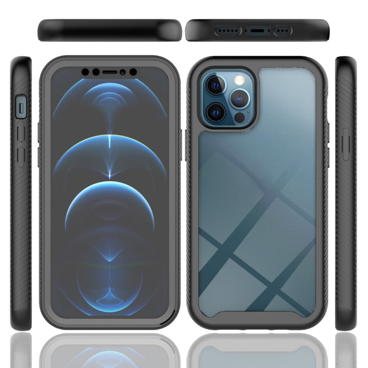 For iPhone 12 / 12 Pro Starry Sky Solid Color Series Shockproof PC + TPU Case with PET Film