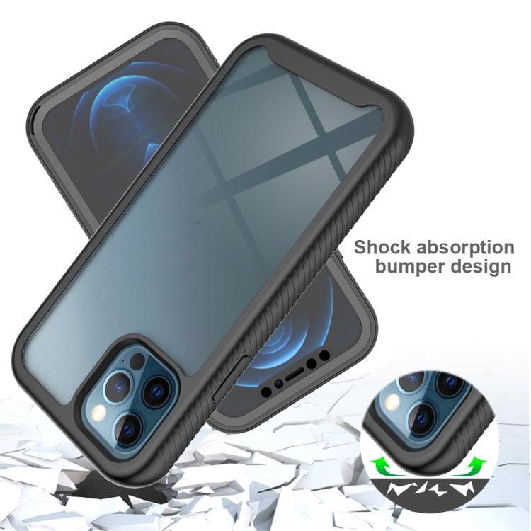 For iPhone 12 / 12 Pro Starry Sky Solid Color Series Shockproof PC + TPU Case with PET Film