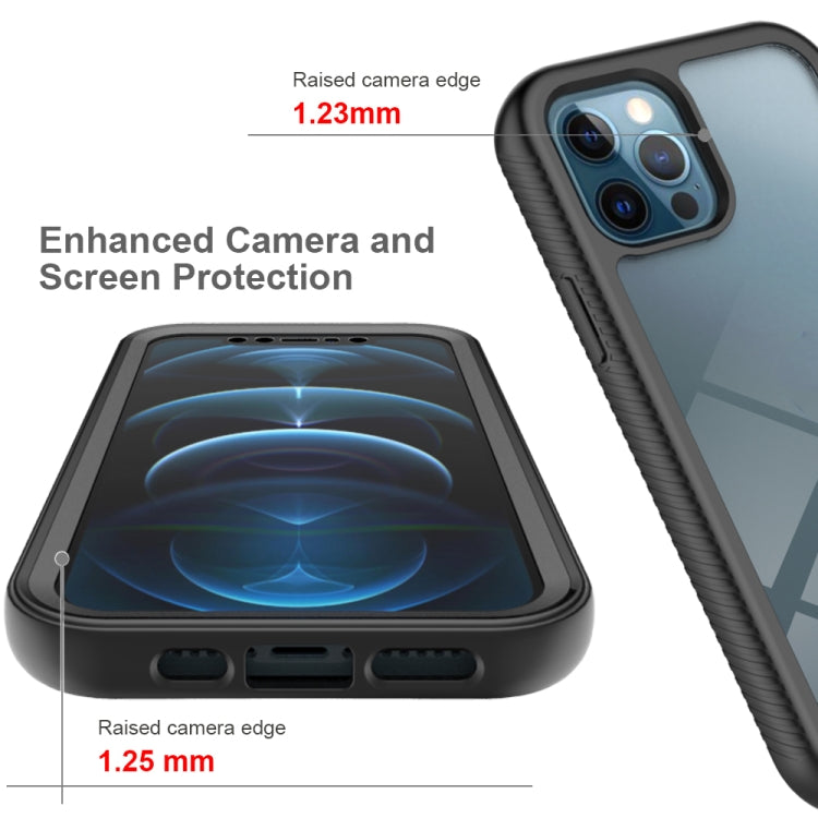 For iPhone 12 / 12 Pro Starry Sky Solid Color Series Shockproof PC + TPU Case with PET Film