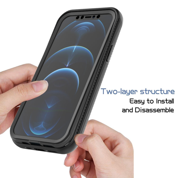 For iPhone 12 / 12 Pro Starry Sky Solid Color Series Shockproof PC + TPU Case with PET Film