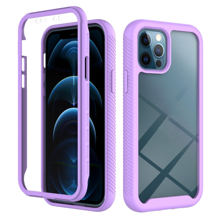 For iPhone 12 / 12 Pro Starry Sky Solid Color Series Shockproof PC + TPU Case with PET Film