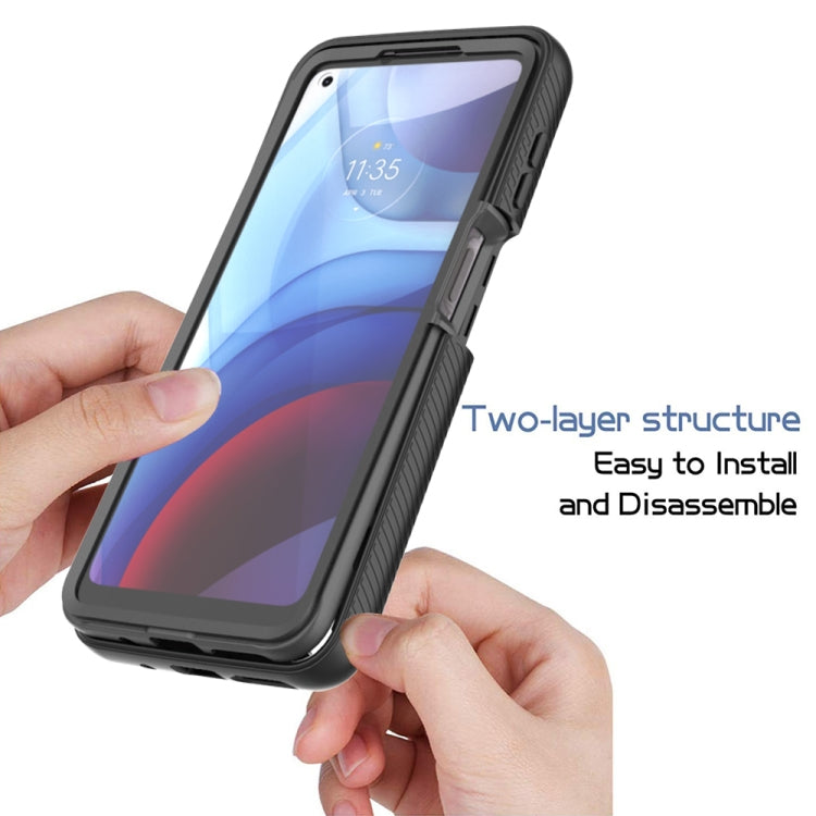 For Motorola Moto G Power(2021) Starry Sky Solid Color Series Shockproof PC + TPU Case with PET Film