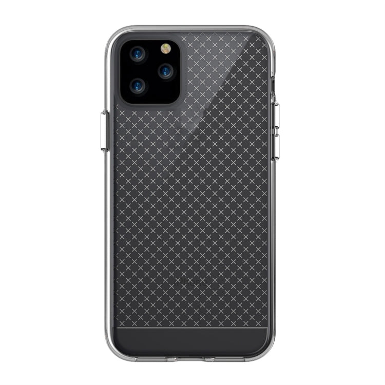 For iPhone 11 Pro Micro Cross Texture Transparent Plating Protective Case