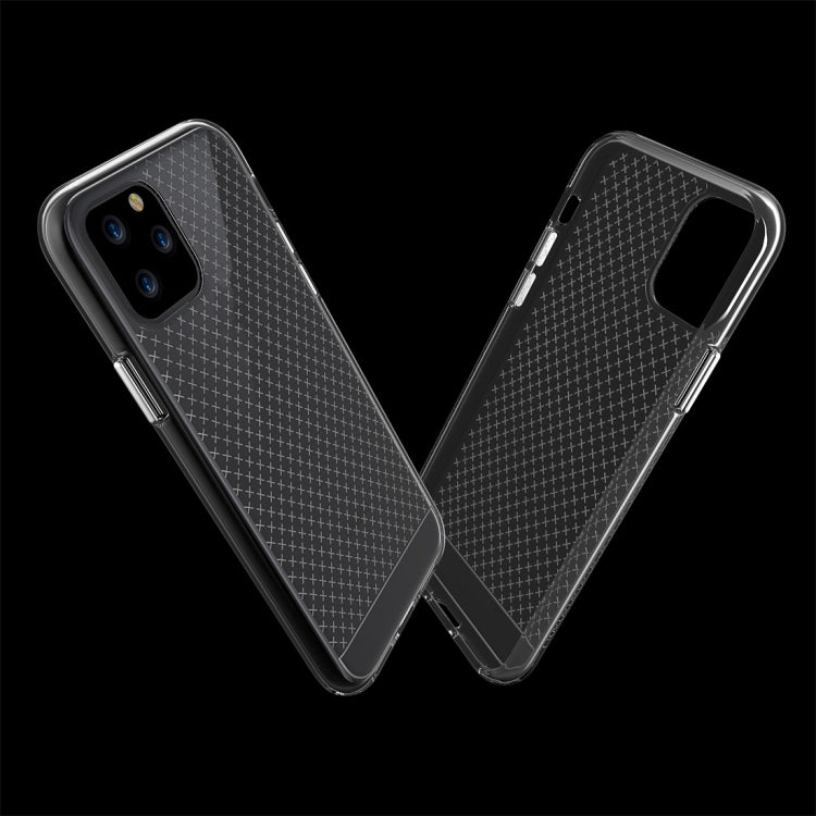 For iPhone 11 Pro Micro Cross Texture Transparent Plating Protective Case