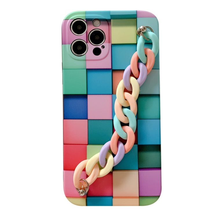 For iPhone 12 mini 3D Square Protective Case with Rainbow Bracelet