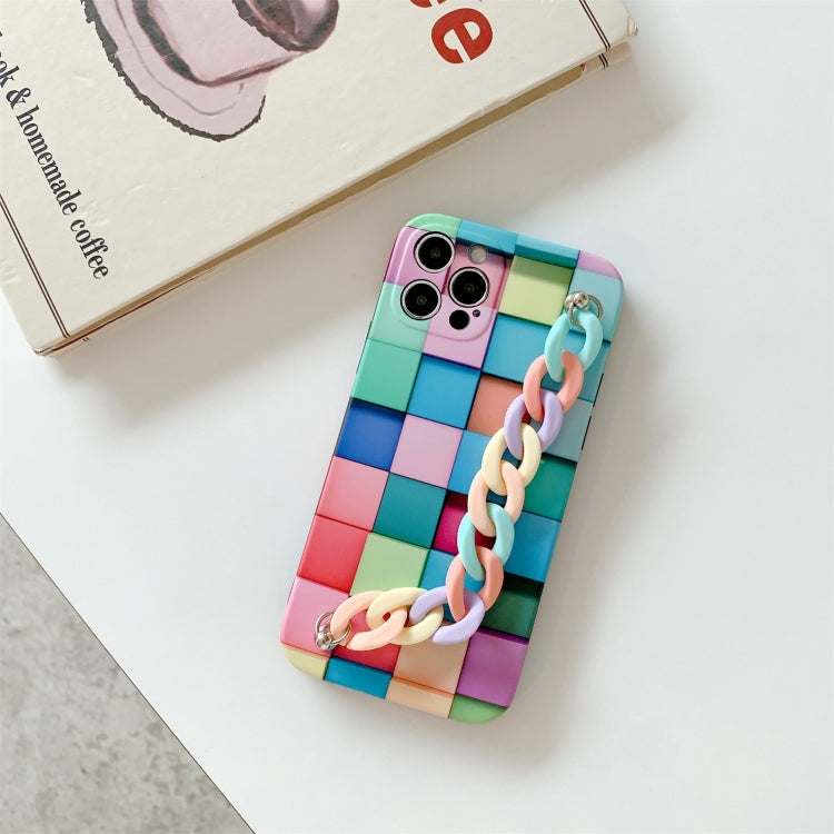For iPhone 12 Pro 3D Square Protective Case with Rainbow Bracelet