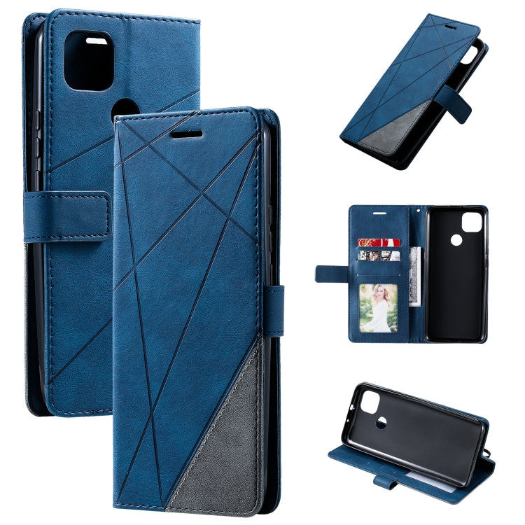 For Motorola Moto G9 Power Skin Feel Splicing Horizontal Flip Leather Case with Holder & Card Slots & Wallet & Photo Frame