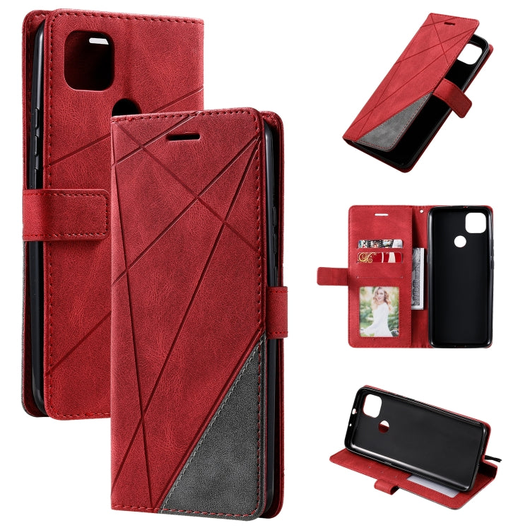 For Motorola Moto G9 Power Skin Feel Splicing Horizontal Flip Leather Case with Holder & Card Slots & Wallet & Photo Frame